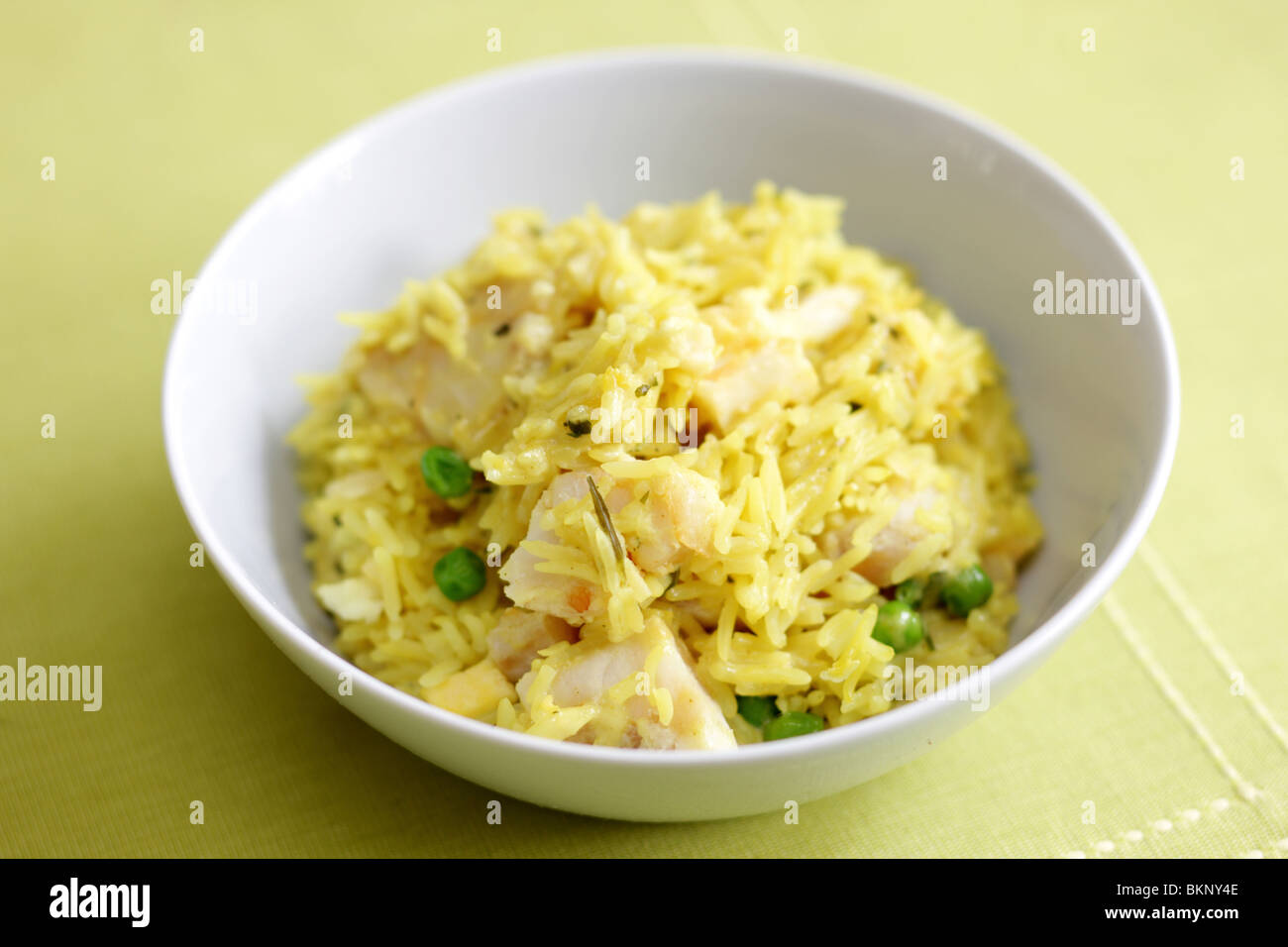 Fresh Healthy Traditional British Breakfast Kedgeree With Smoked