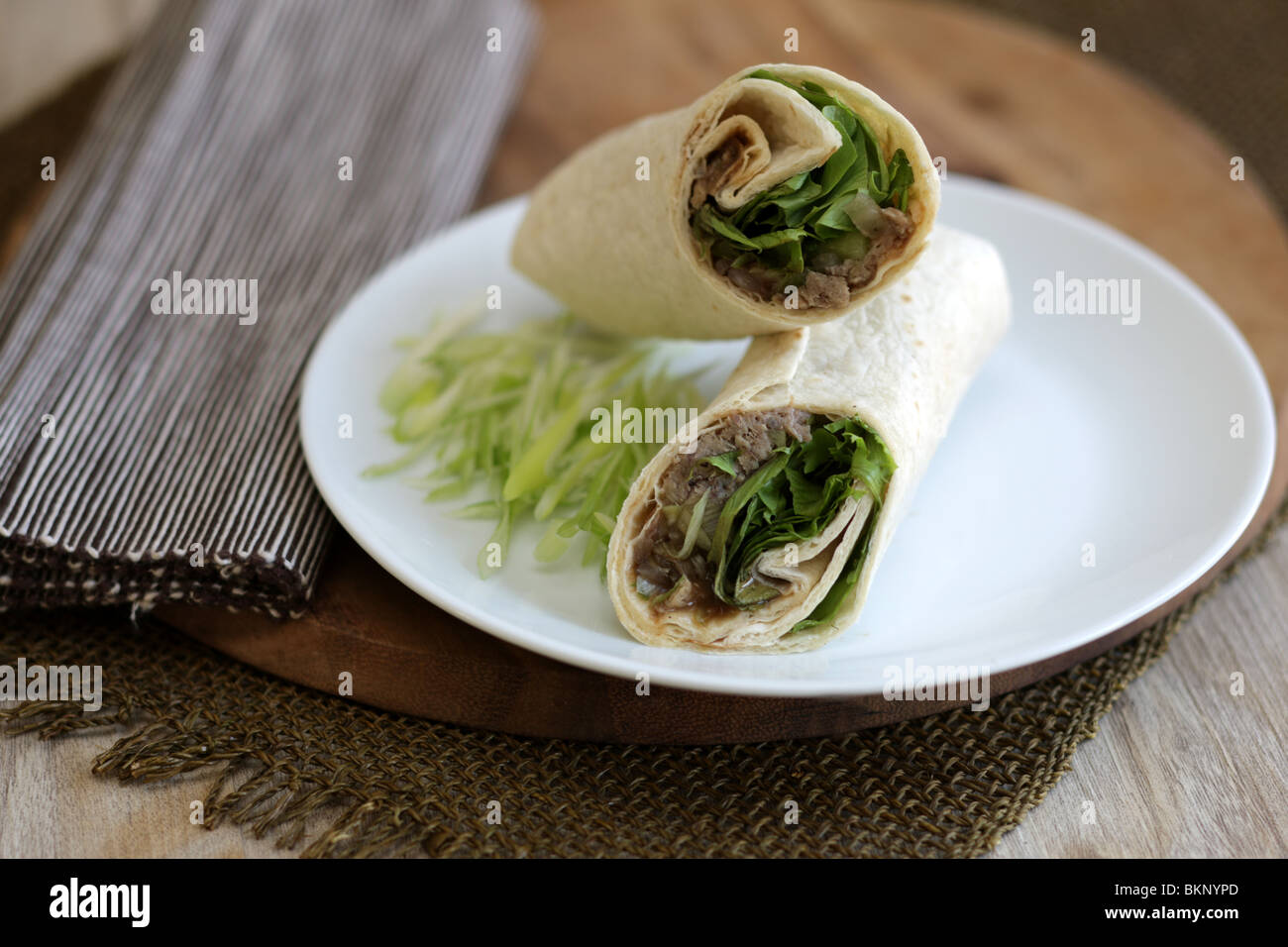 Duck and Hoisin Sauce Wrap Stock Photo Alamy