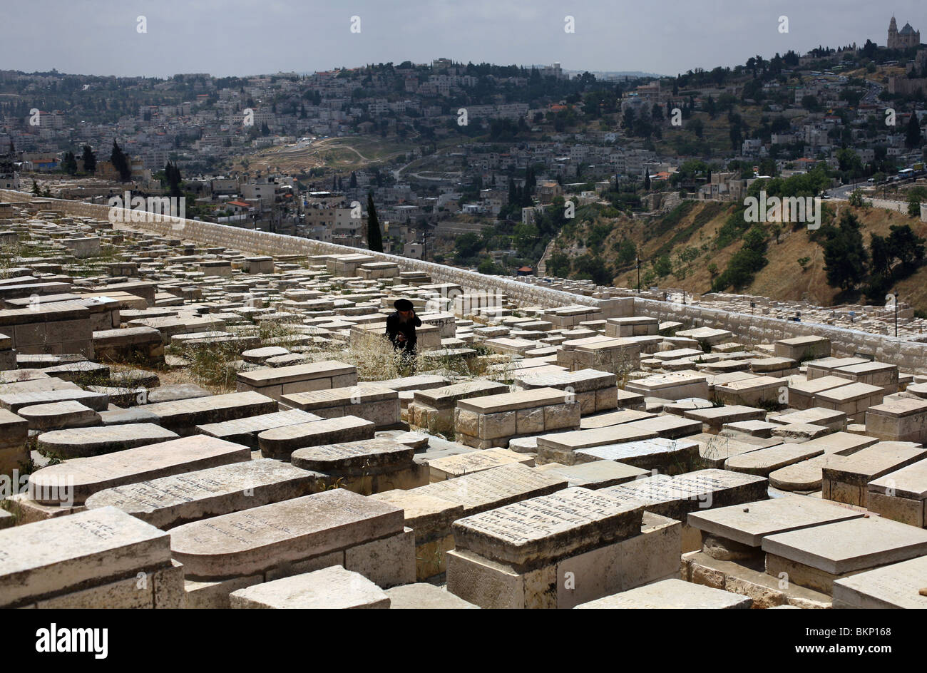 Jewish Cemetery in Jerusalem, Israel Stock Photo