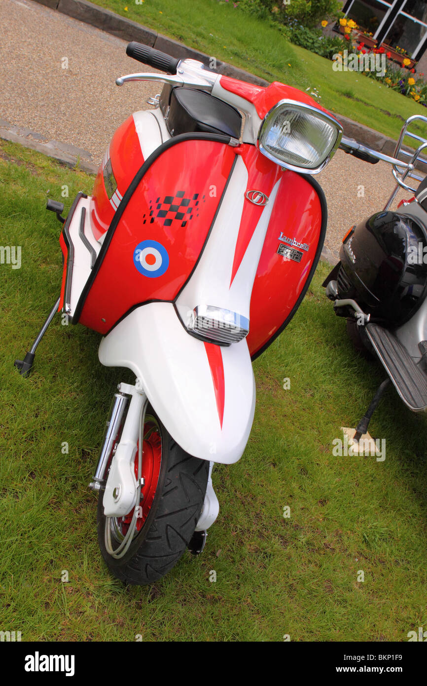 Lambretta Grand Prix 200 motor scooter scooters with Mod symbol Stock Photo