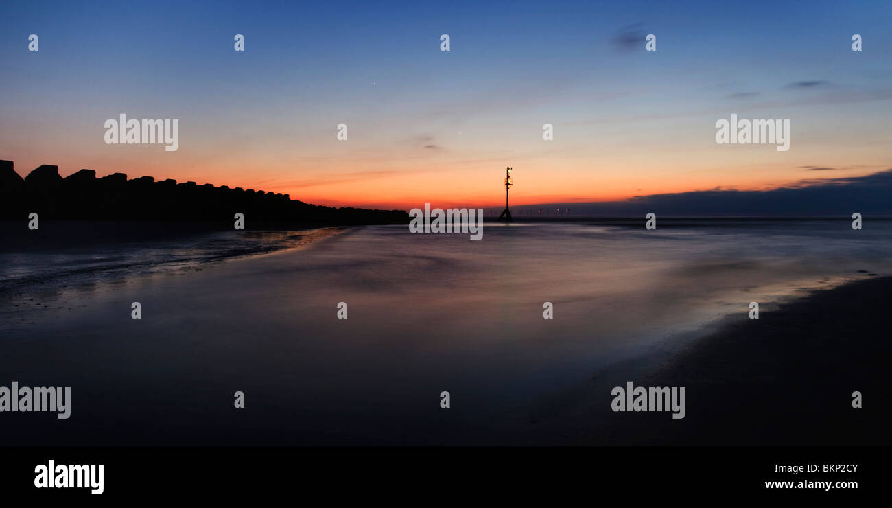 Sunset over the Mersey estuary Stock Photo