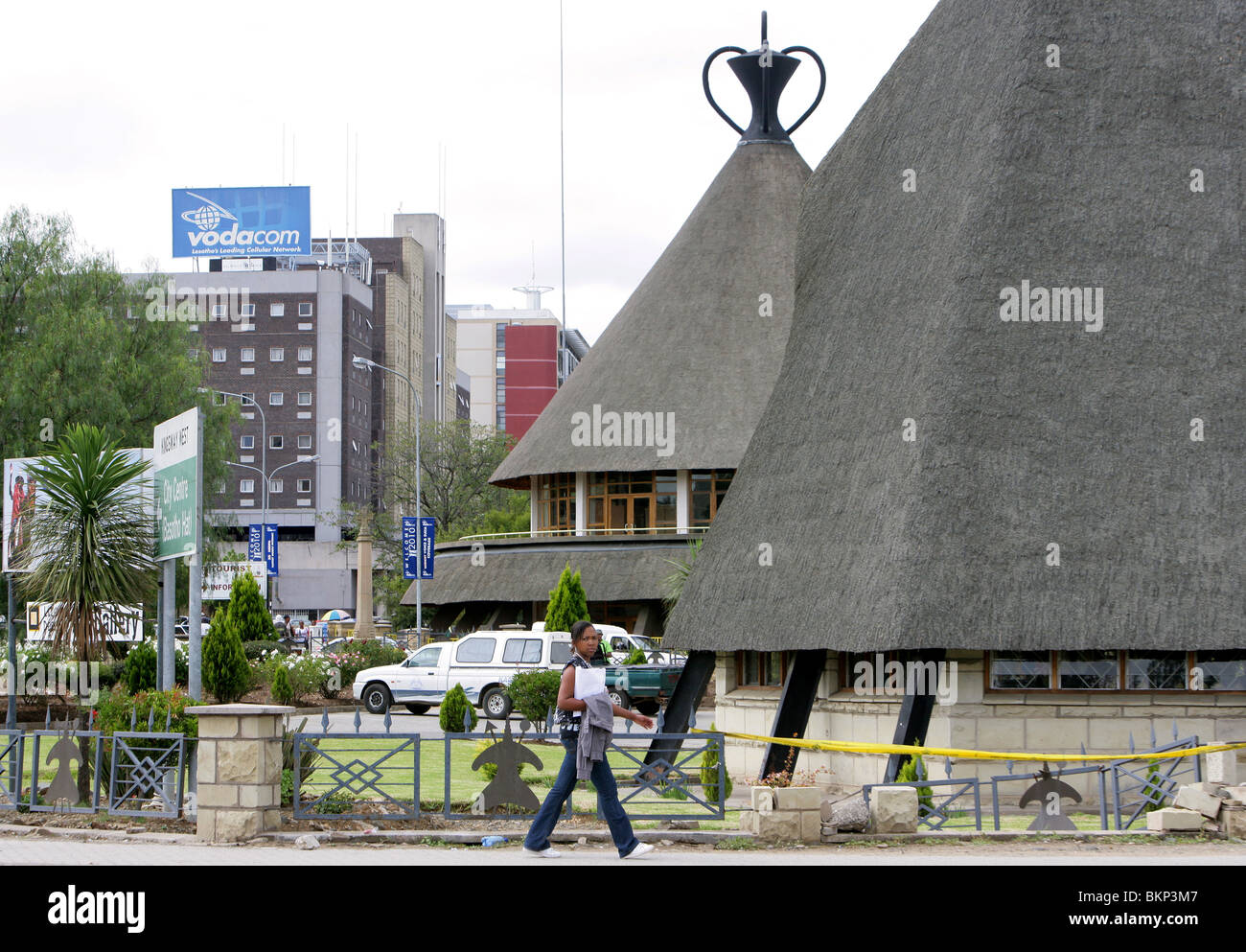 Central Maseru with Lesotho hat, Capital of Lesotho Stock Photo