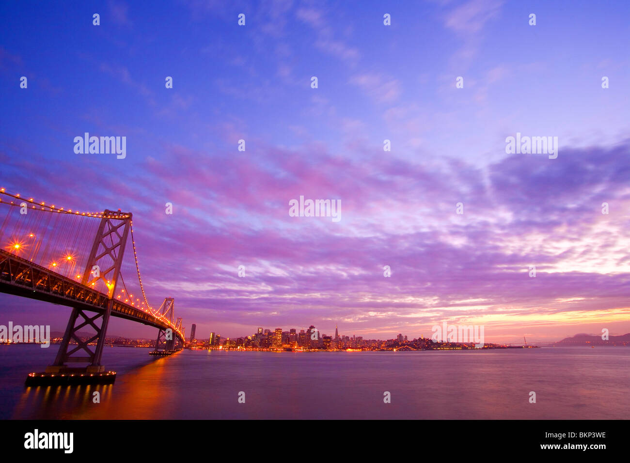 The San Francisco-Oakland Bay Bridge in San Francisco, California Stock Photo