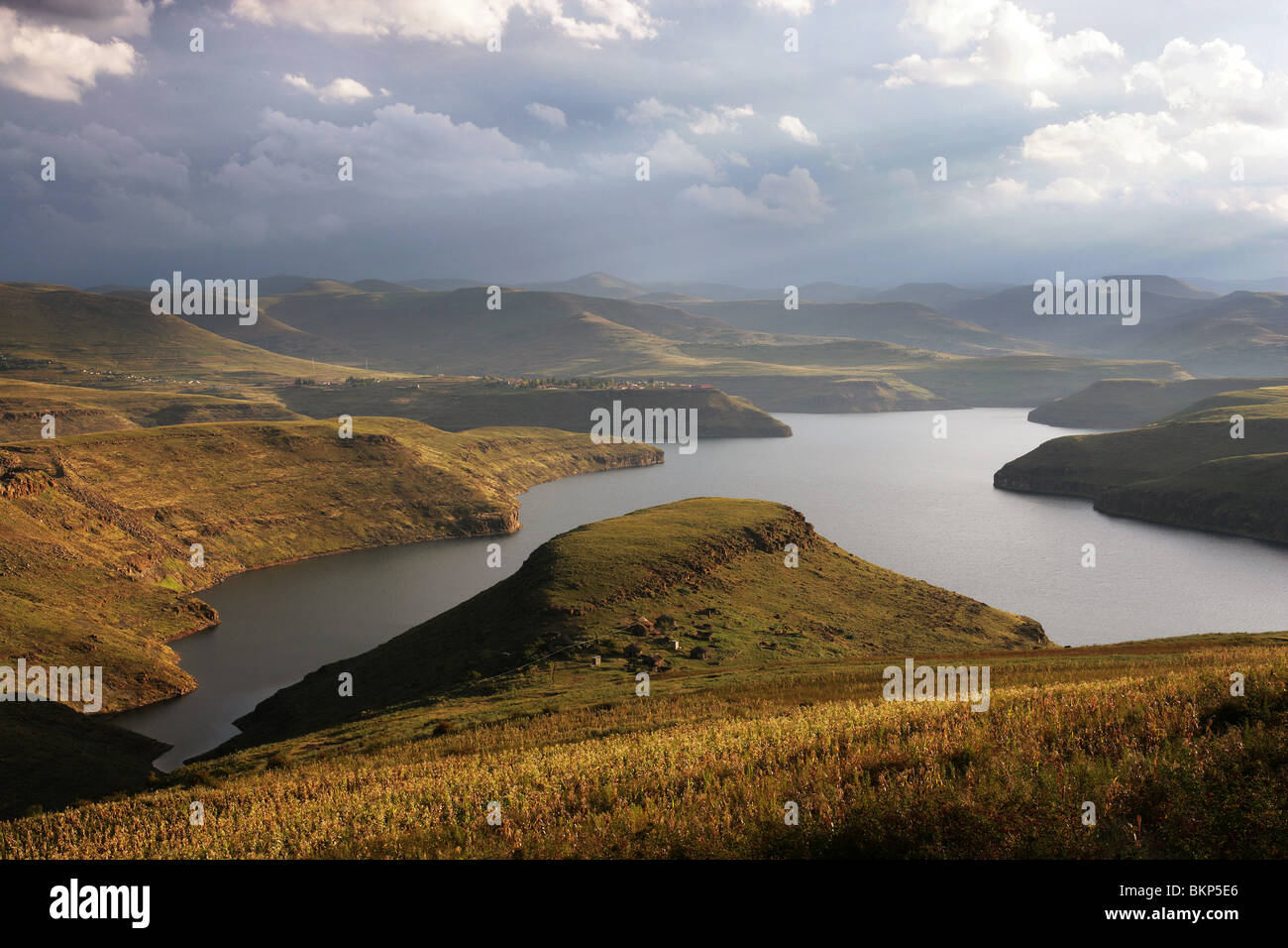 Katse Dam Lake in the Lesotho highlands, LHWP Lesotho Highland Water