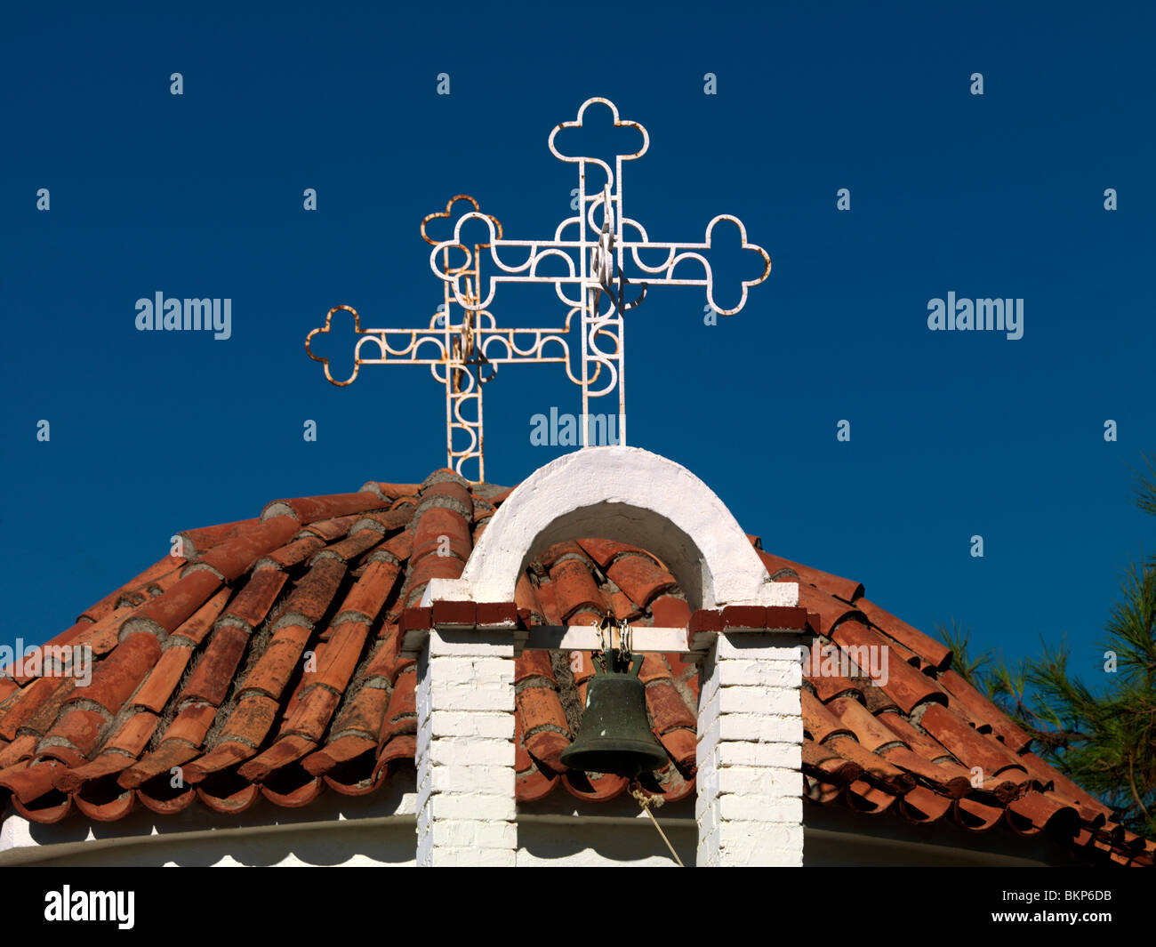 Crosses on the Roof of Greek Orthodox Church Ayia Paraskevi Samos ...