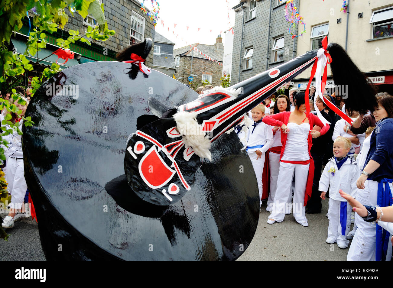 "obby oss" day in padstow, cornwall, uk Stock Photo Alamy