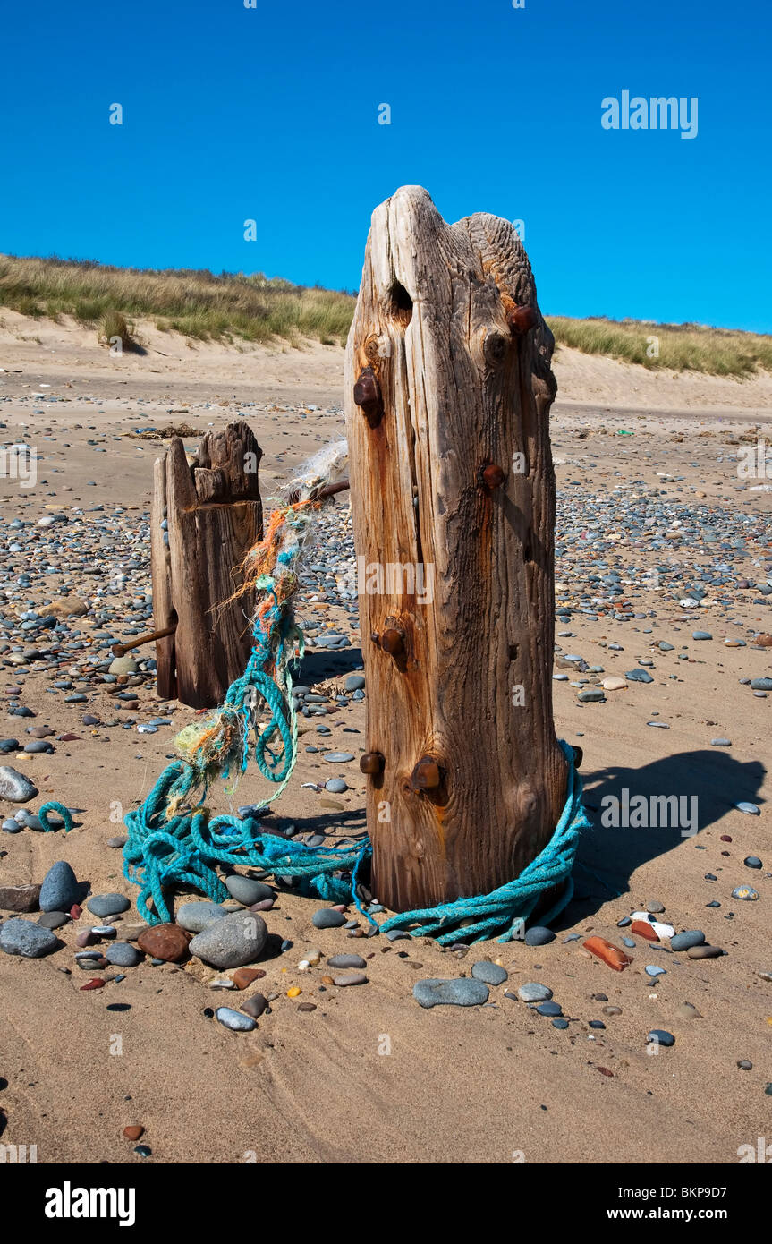 Old sea defenses at Spurn Head Nature Reserve near Hull, North