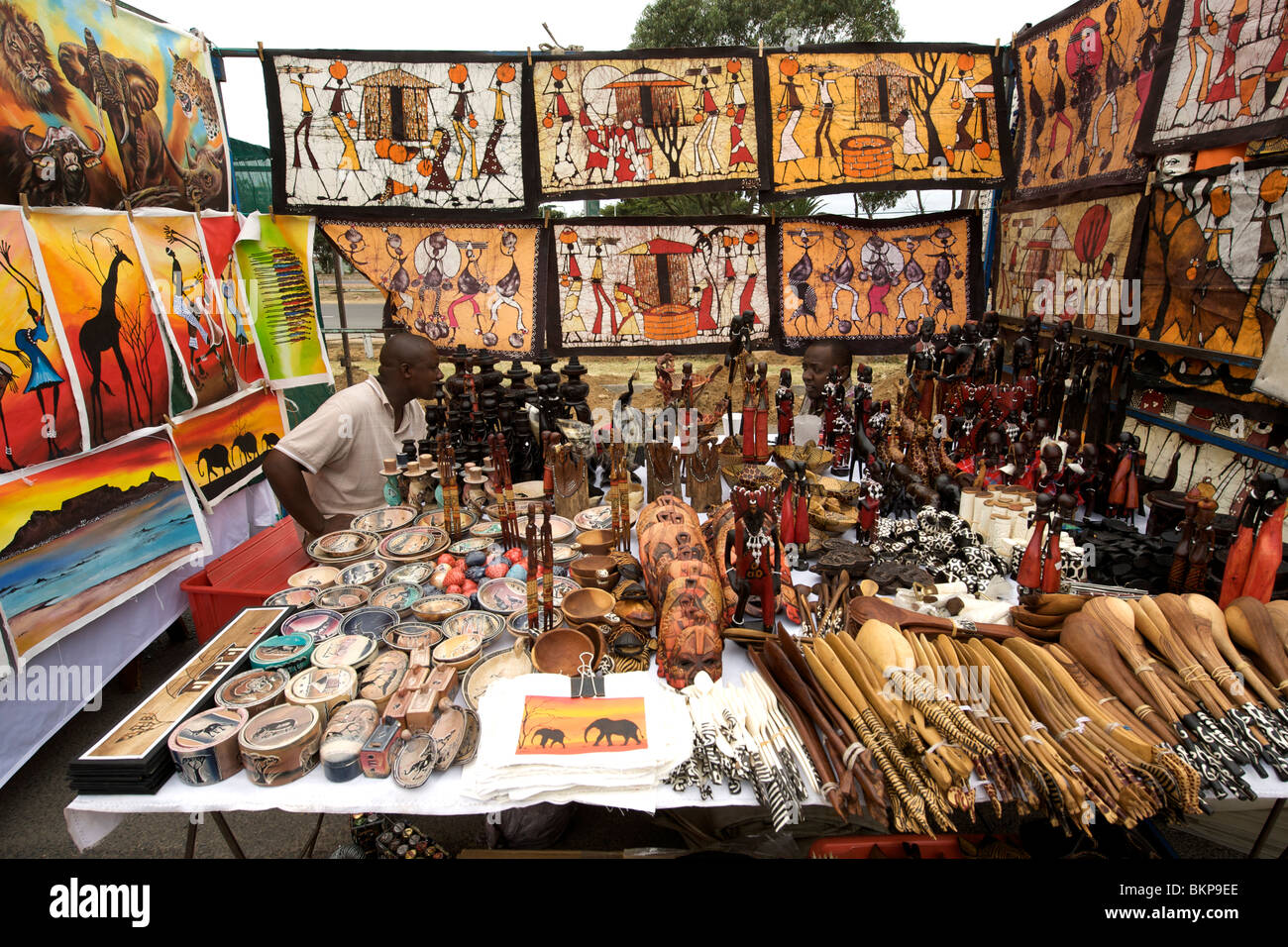 Curios for sale at the Green Point market in Cape Town Stock Photo Alamy