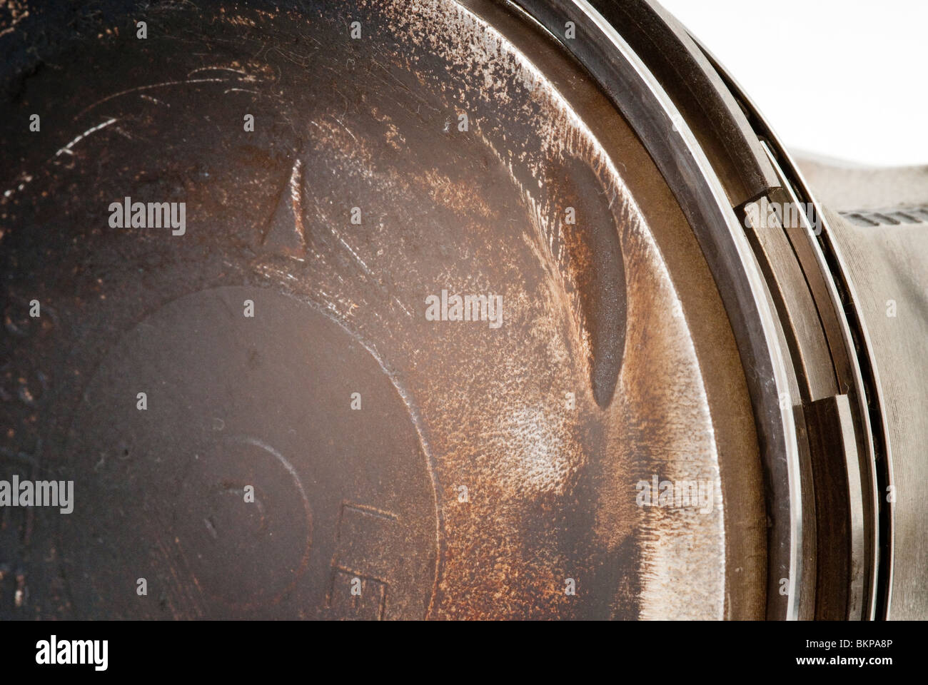 Worn Piston From a Mitsubishi Evo Stock Photo