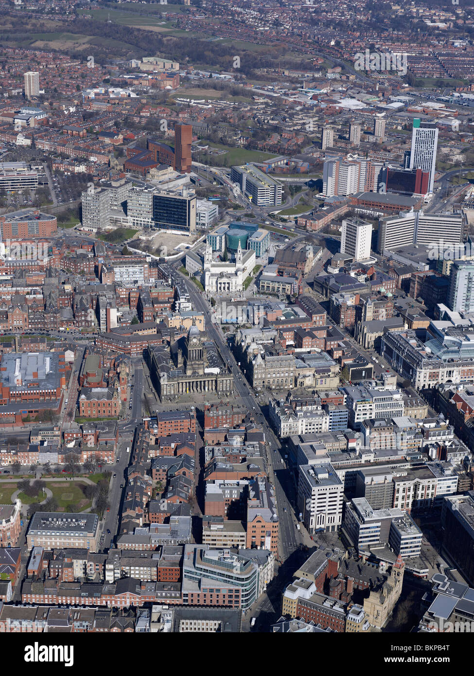 The main business and Civic district with Leeds Town Hall Central