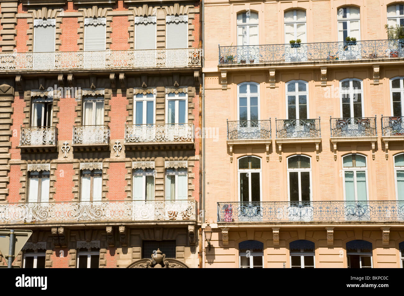 Beautiful Boulevard Lazare Carnot with Traditional Toulouse Architecture Haute-Garonne Midi-Pyrenees France Stock Photo