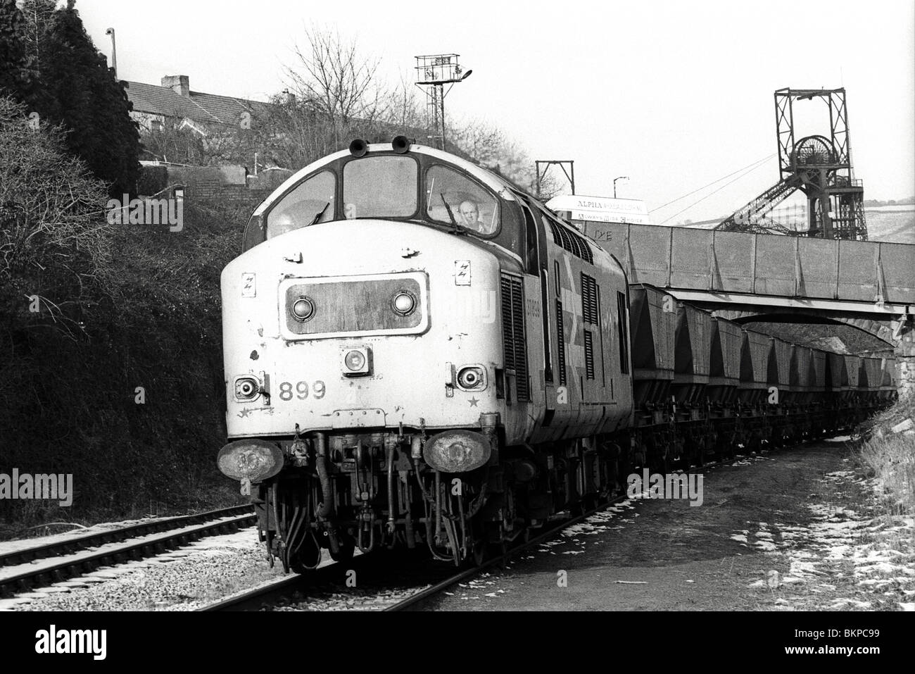 Coal train arriving for loading at Deep Navigation Colliery Treharris ...