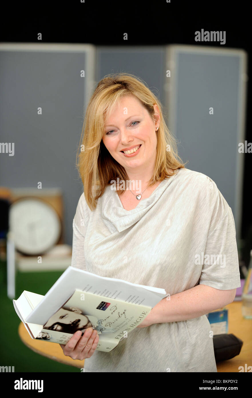 Ffion Hague at The Hay Festival, Hay-on-Wye Powys where she launched her biography of Lloyd George May 2008 Stock Photo
