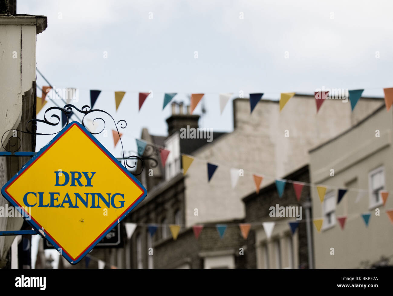 A dry cleaning sign.  Photo by Gordon Scammell Stock Photo