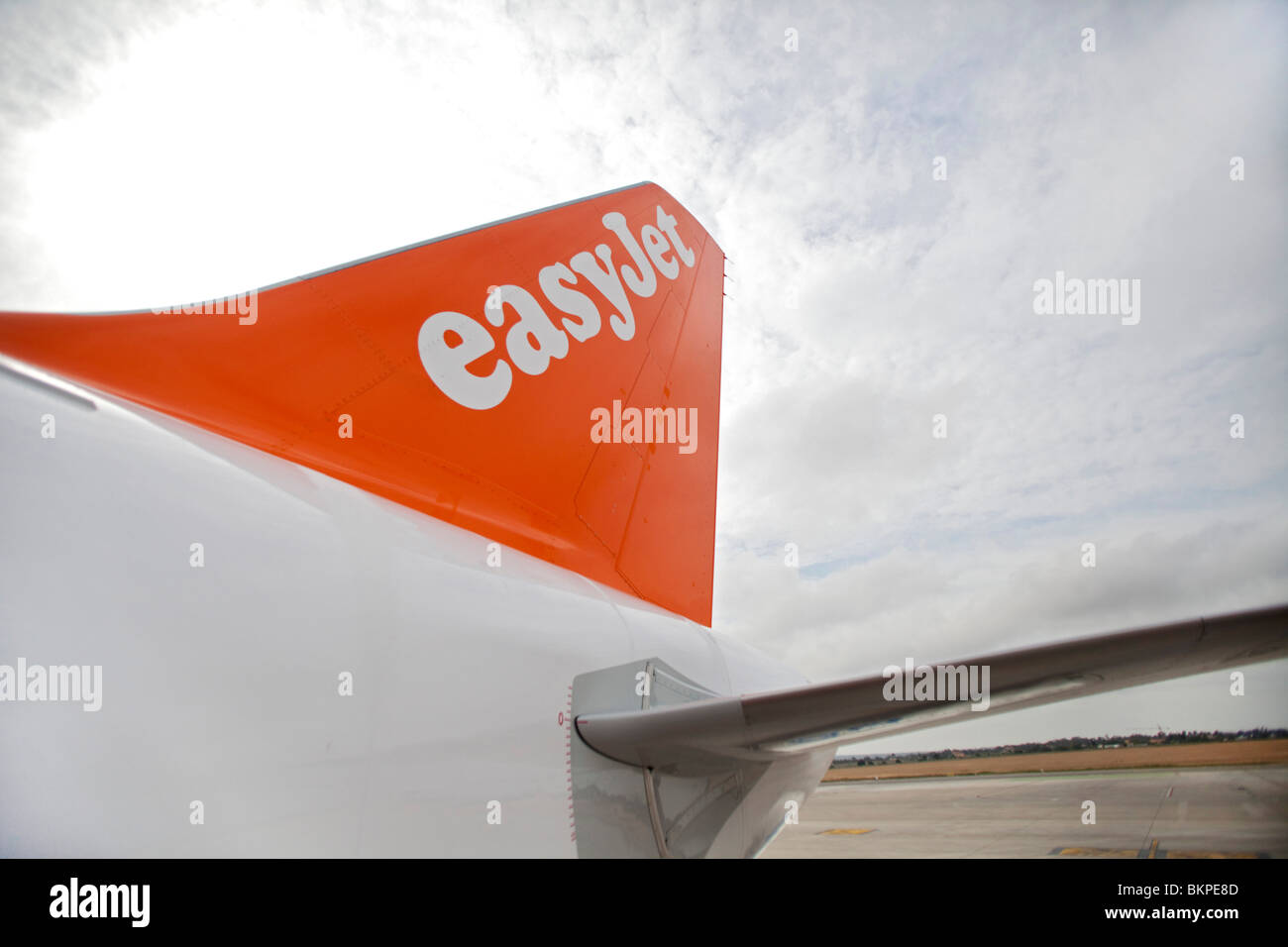 EasyJet Airline Company Limited. Aircraft tail view, orange corporate  colours Horizontal.106028 Spain10 Stock Photo - Alamy