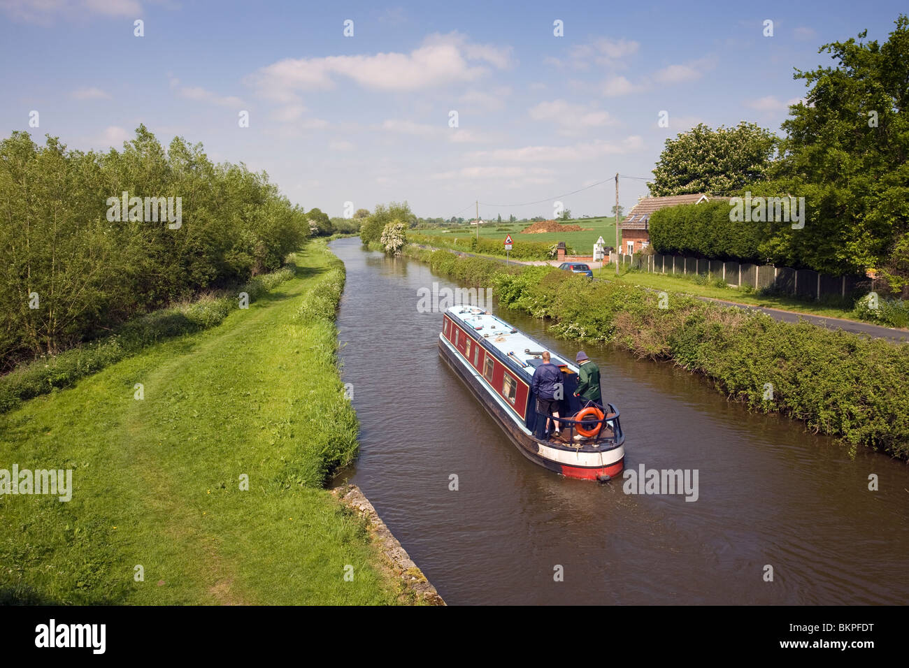 Trent & Mersey Canal, from Sinfin Lane Bridge, near Swarkestone, Derbyshire, England Stock Photo