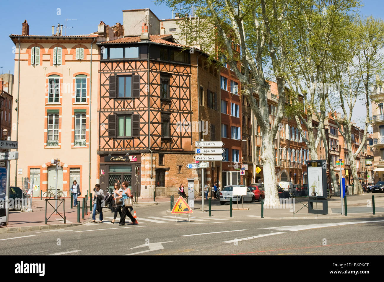 The Beautiful French Architecture of Place du Salin in Toulouse Haute-Garonne Midi-Pyrenees France Stock Photo