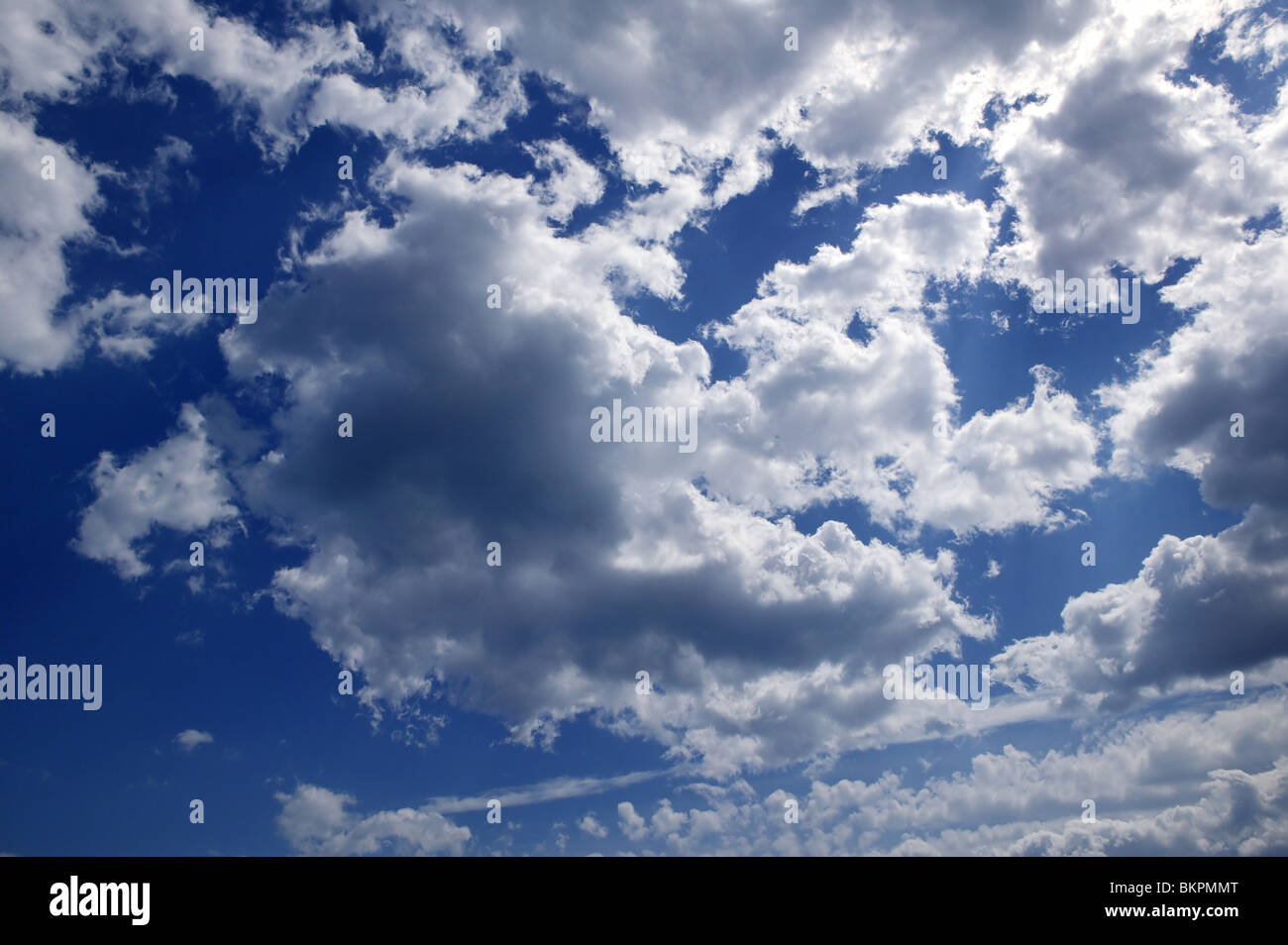 Blue beautiful sky with white clouds view in sunny day Stock Photo - Alamy