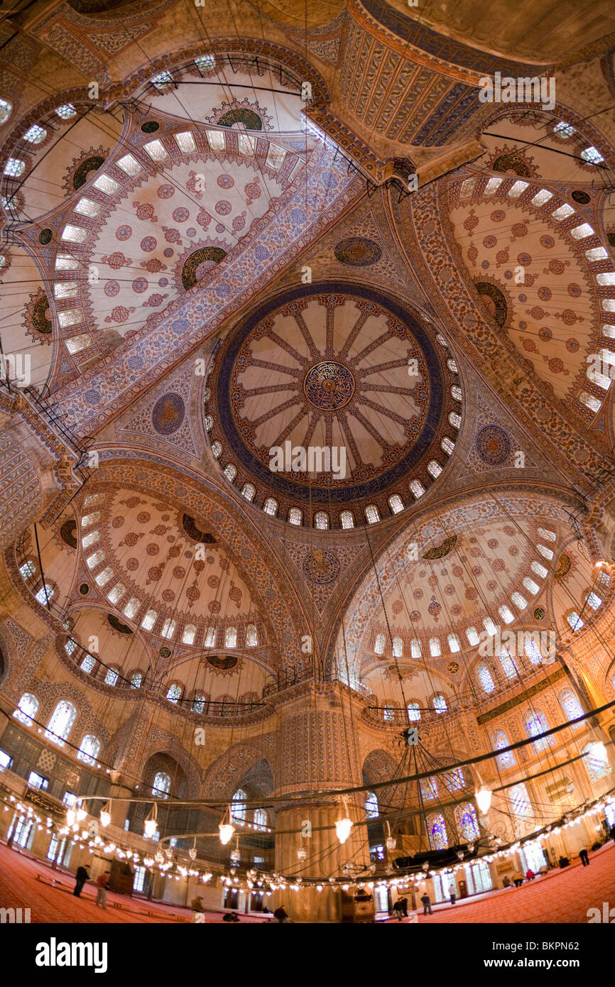 Interior of Blue Mosque (Sultan Ahmed Mosque) in Istanbul,Turkey Stock ...