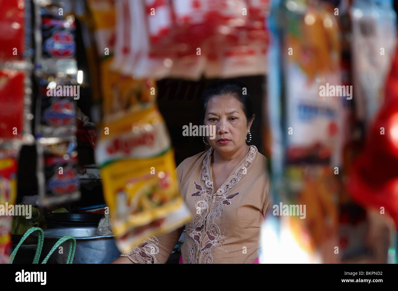 Woman in Balinese markets Ubud Stock Photo