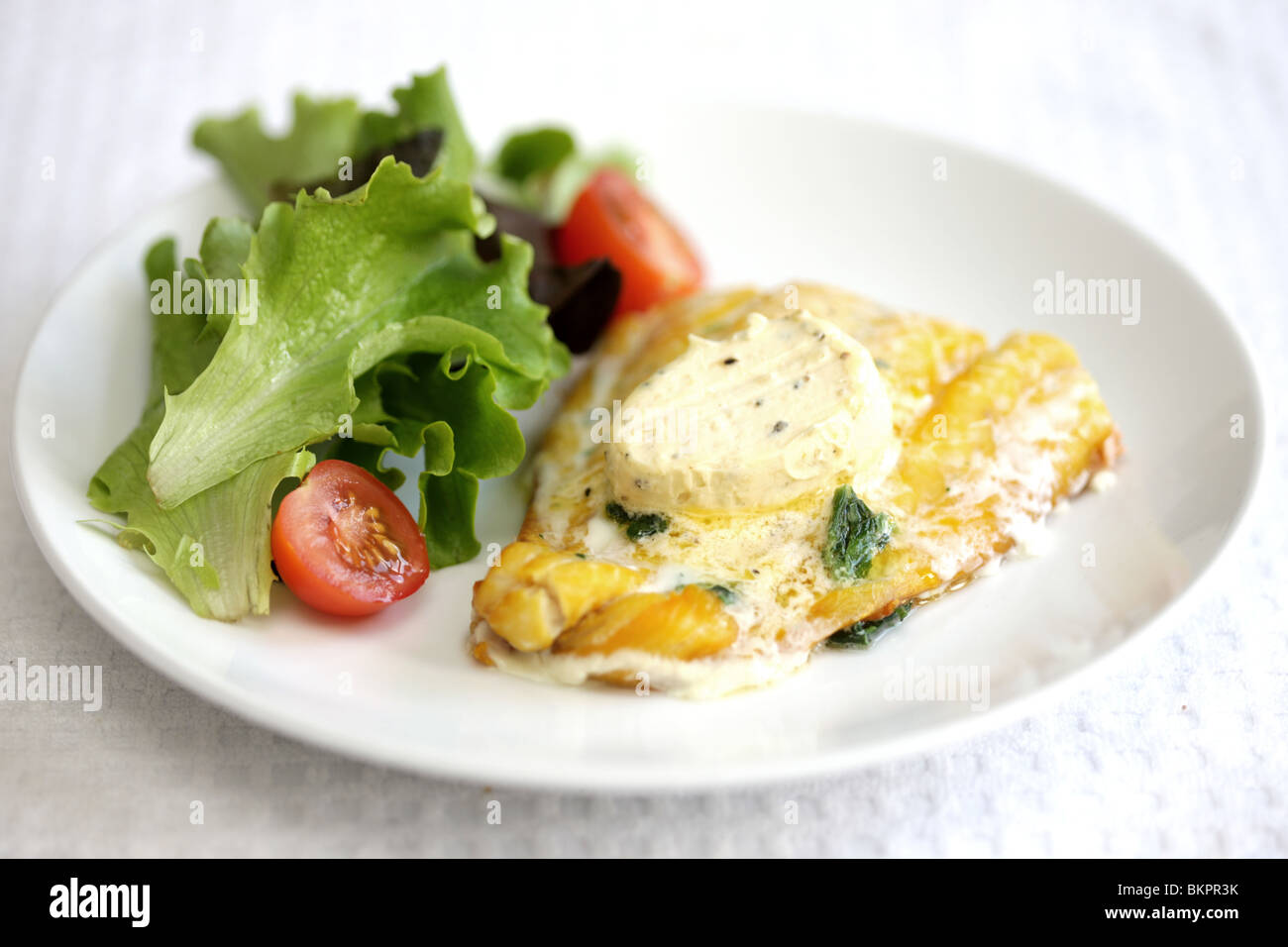 Smoked Haddock and Salad Stock Photo Alamy