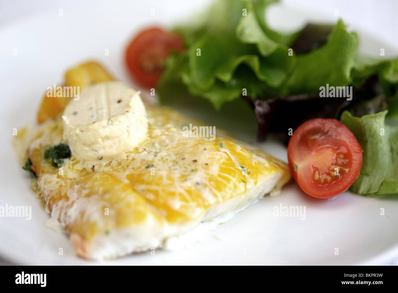 Smoked Haddock and Salad Stock Photo Alamy
