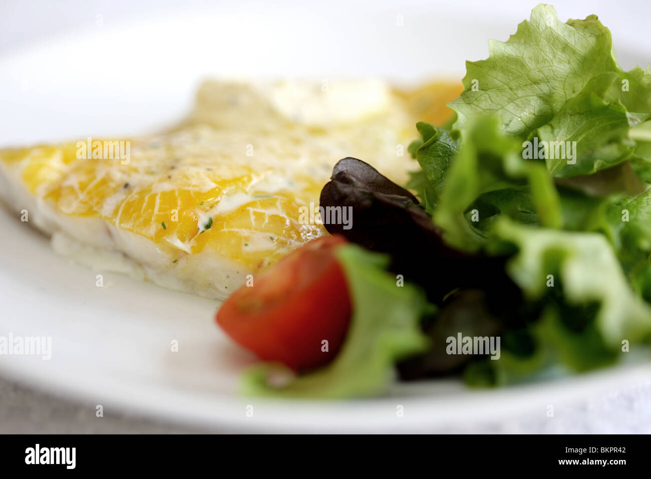 Smoked Haddock and Salad Stock Photo Alamy
