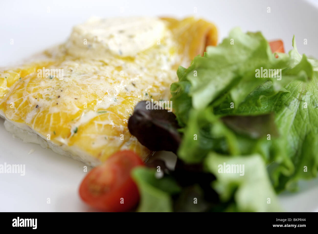 Smoked Haddock and Salad Stock Photo Alamy