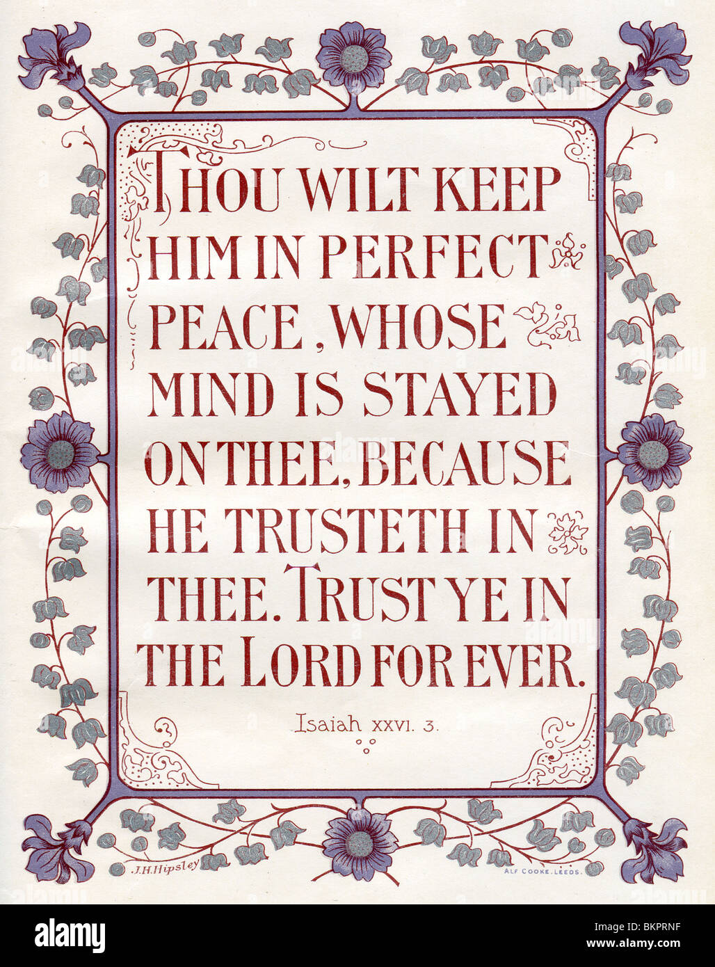 Decorative and Biblical Poem Stock Photo Alamy