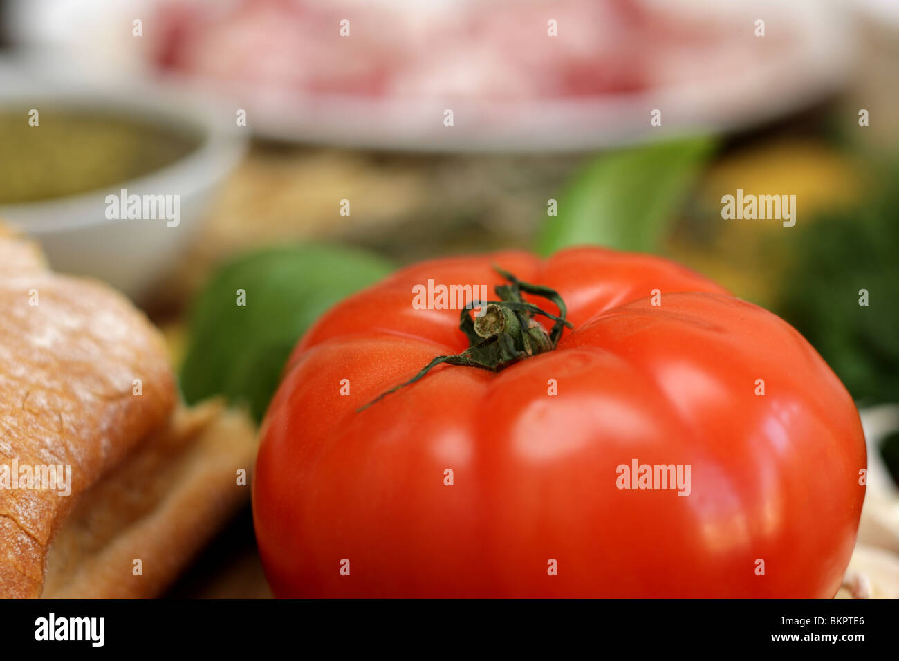 Bacon Lardons and Pasta Stock Photo Alamy