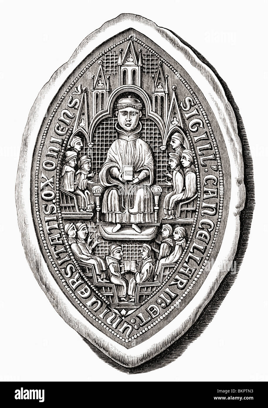 Seal of Oxford university c.1300. Stock Photo