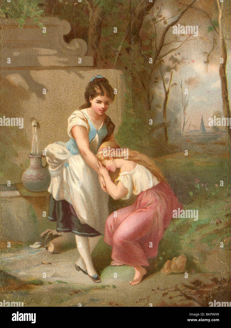 Young Girl Comforting her Friend Stock Photo - Alamy