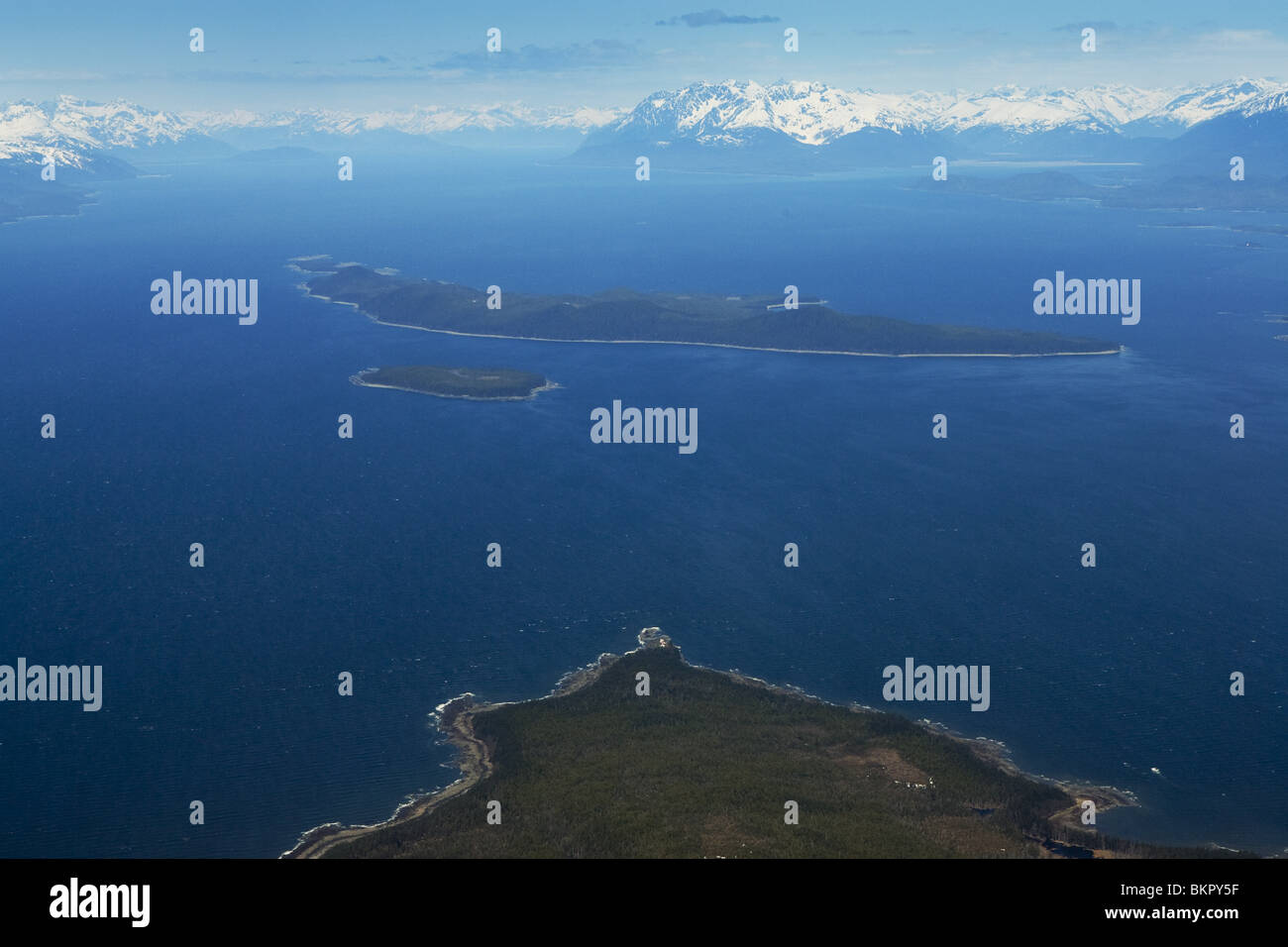 Aerial view of the north end of Admiralty Island with Lynn Canal and