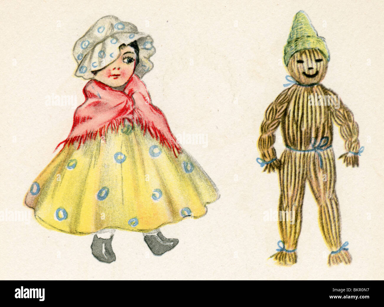 Happy Dollies The Calico Girl and The Worsted Boy Stock Photo Alamy