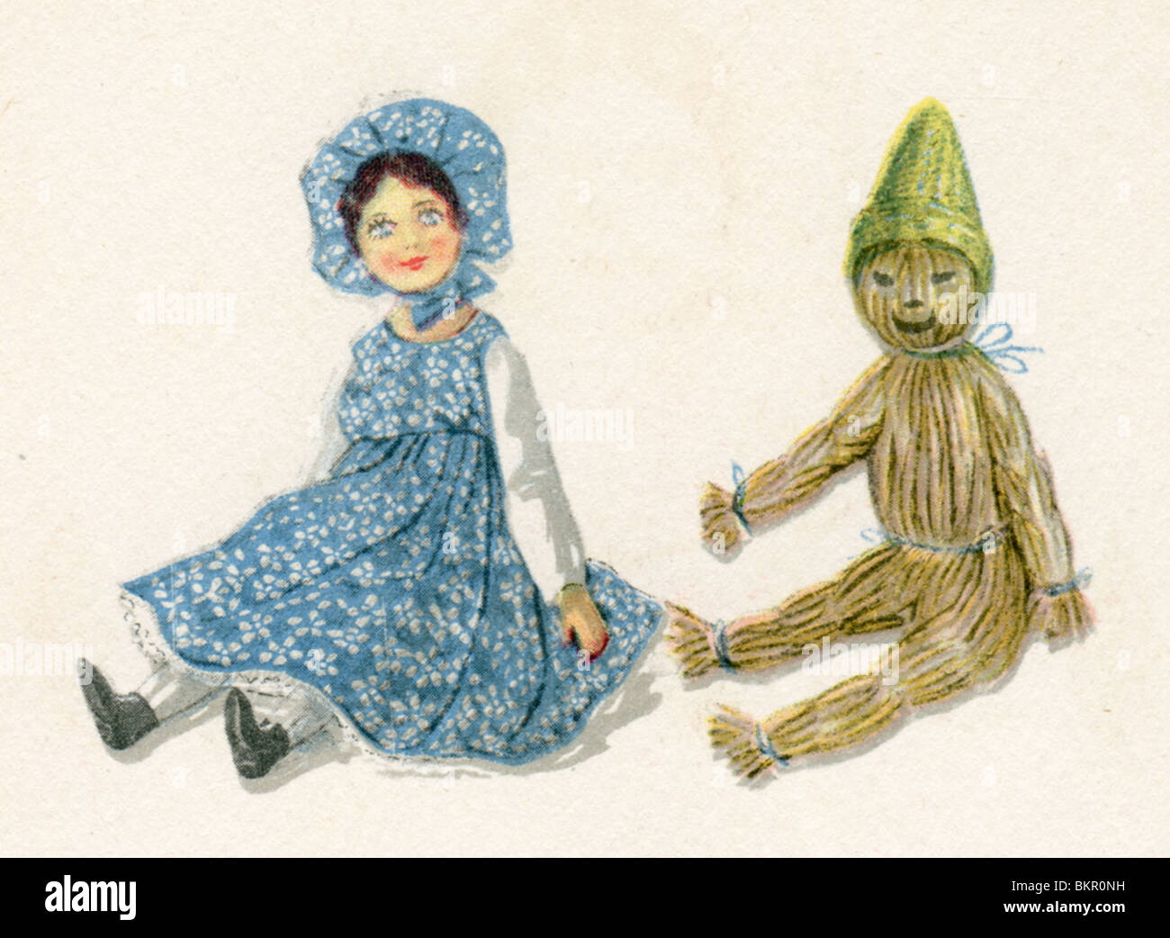 Happy Dollies The Calico Girl and The Worsted Boy Stock Photo Alamy