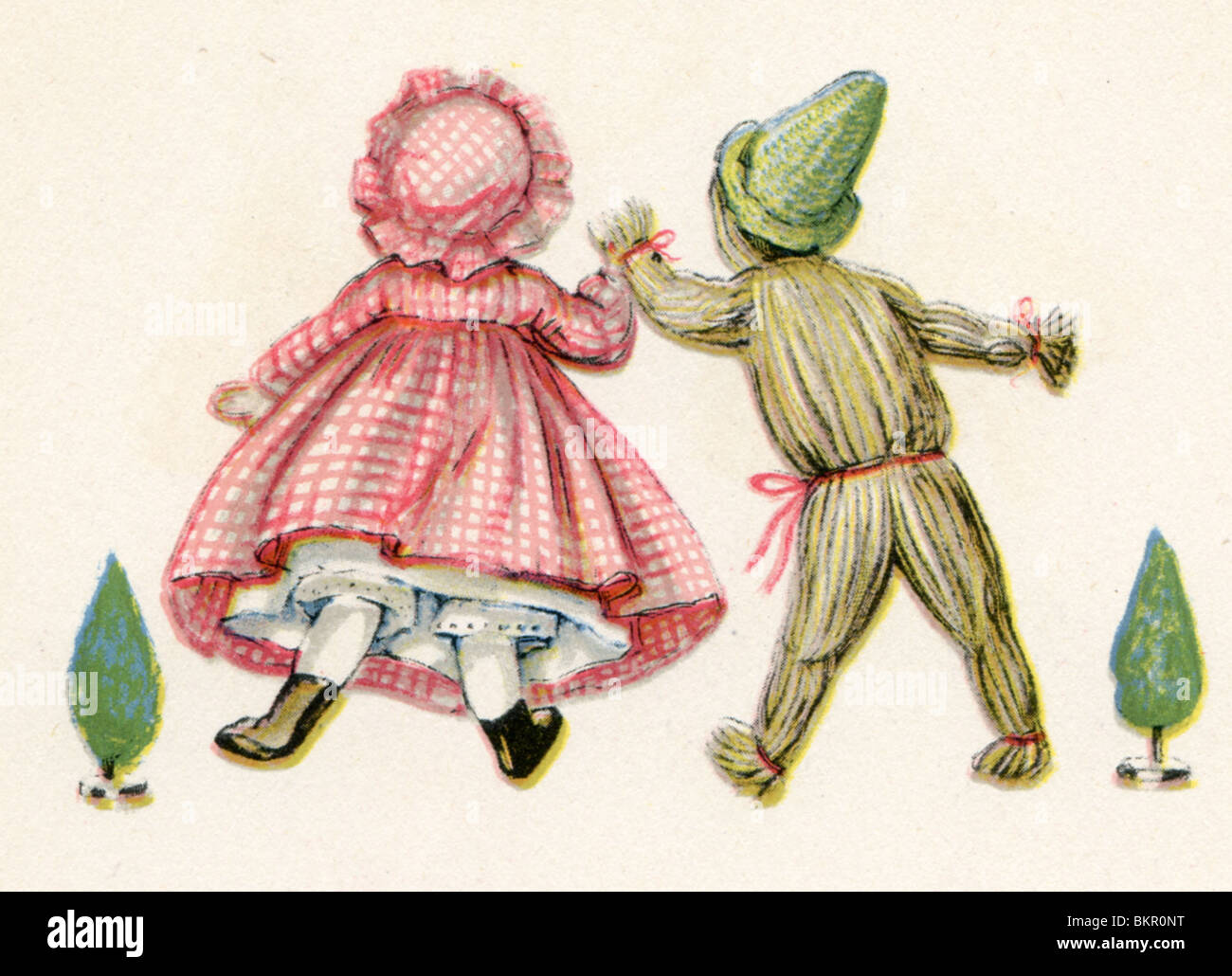Happy Dollies The Calico Girl and The Worsted Boy Stock Photo Alamy