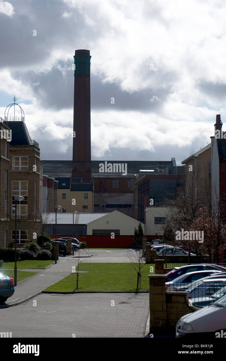 New housing development and old factory in the centre of Edinburgh
