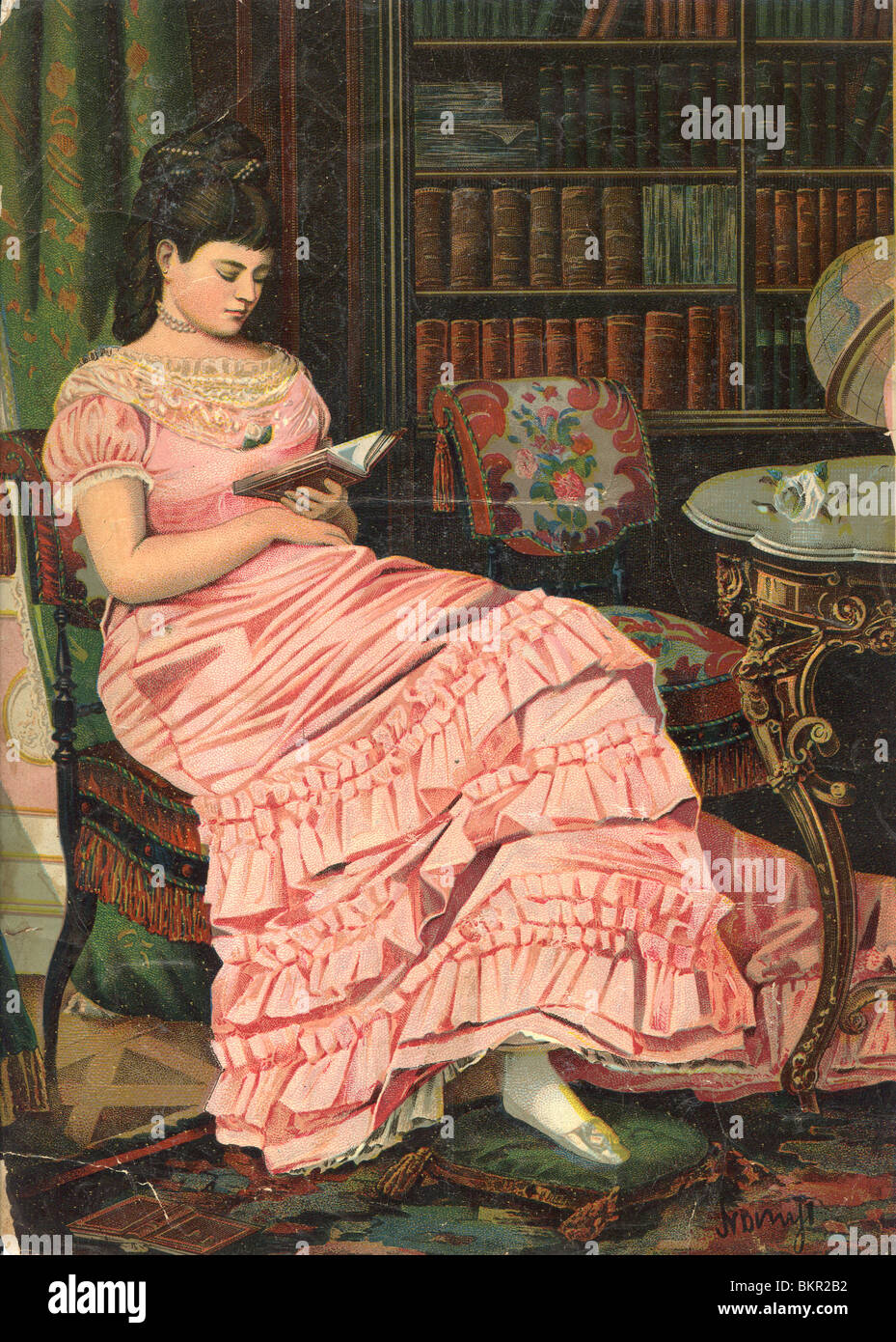 Victorian Woman Reading Book High Resolution Stock Photography and