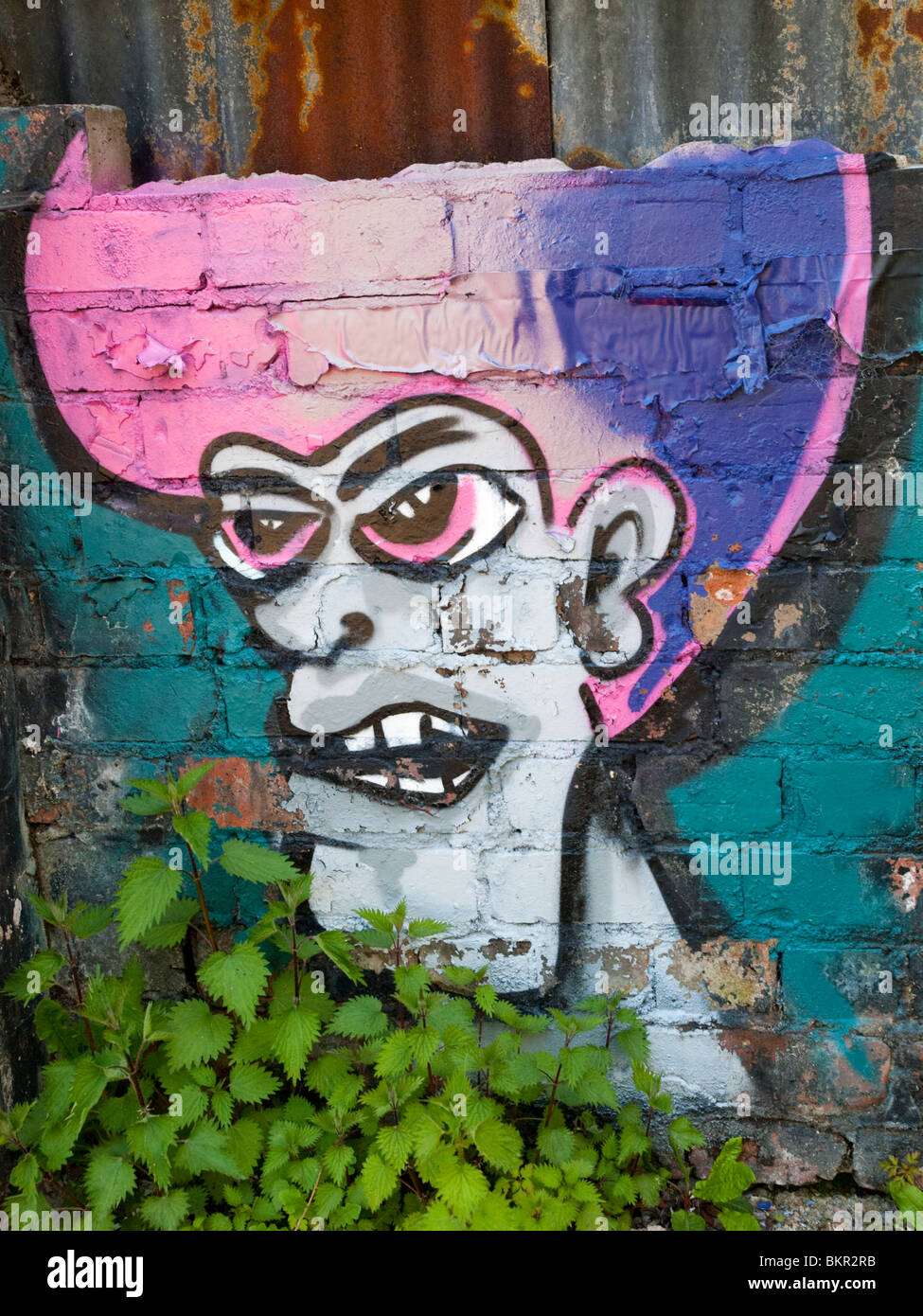 Close up of Graffiti on a wall in Leicester, Leicestershire England UK Stock Photo