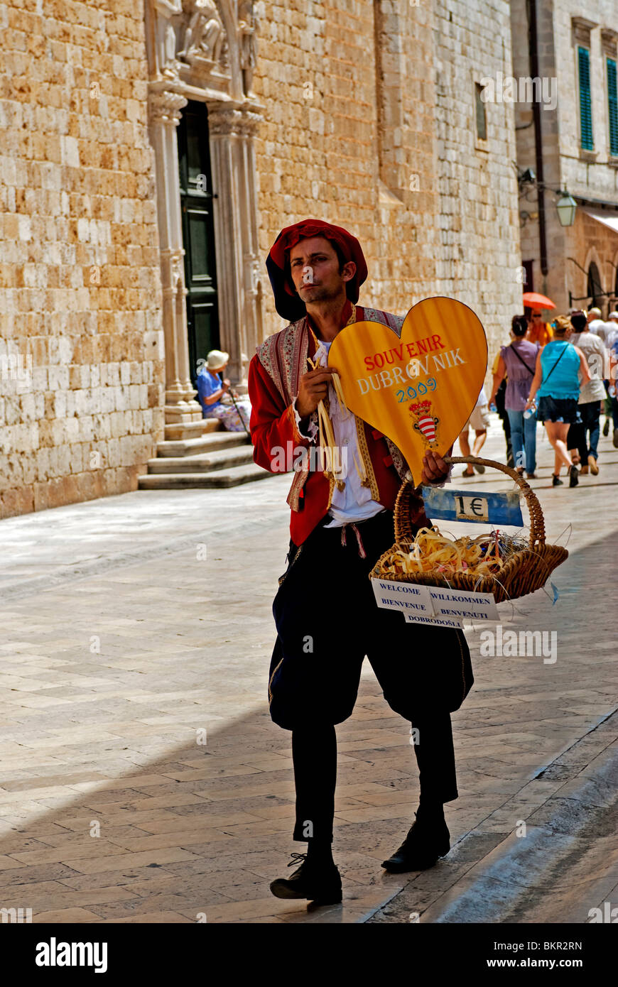 Balkans, Croatia. Street seller in Dubrovnik. Stock Photo