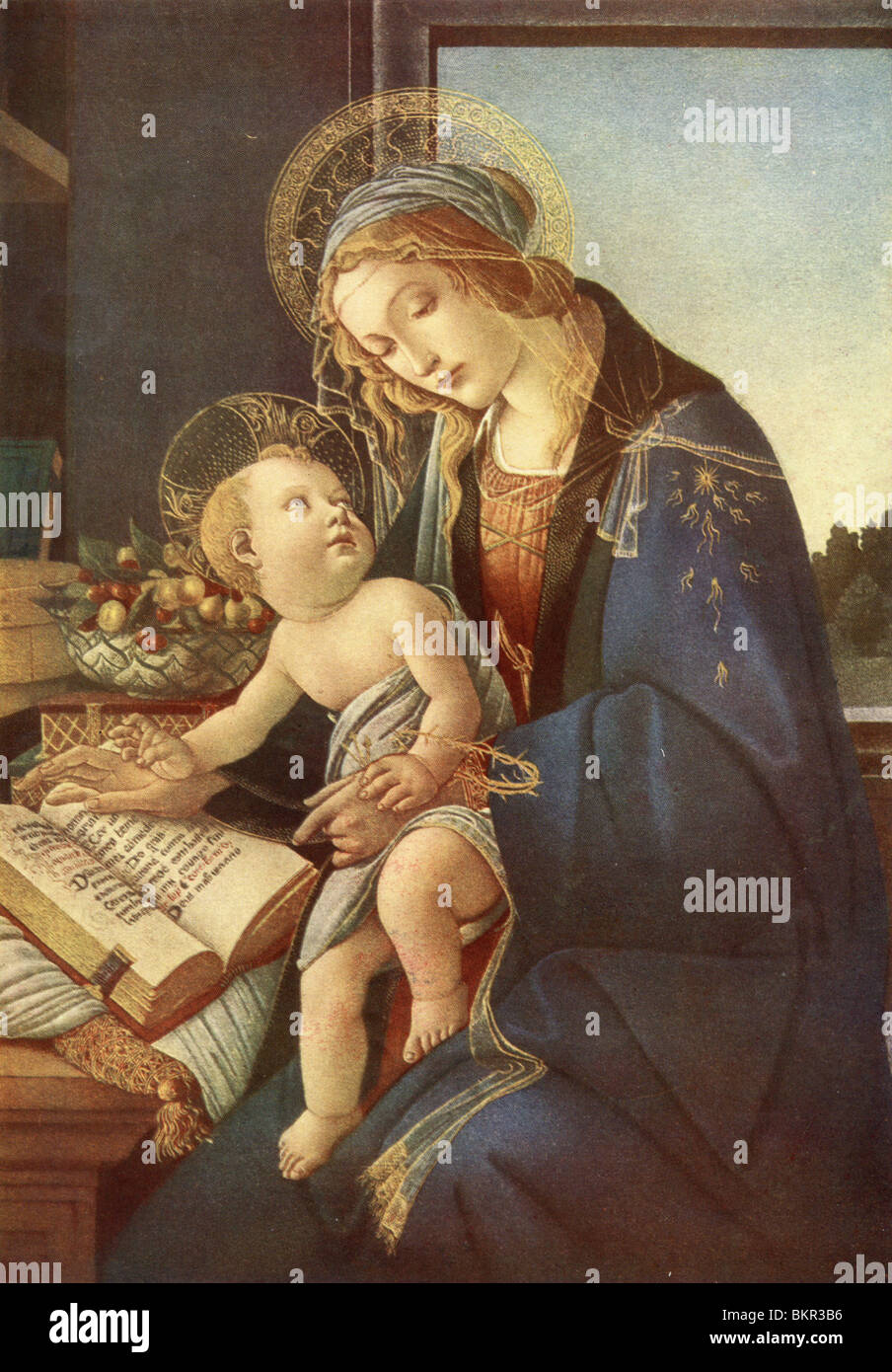 MOTHER AND CHILD. Sandro Botticelli, Alessandro Filipepi 1444-1510, Published by The Illustrated London News Stock Photo