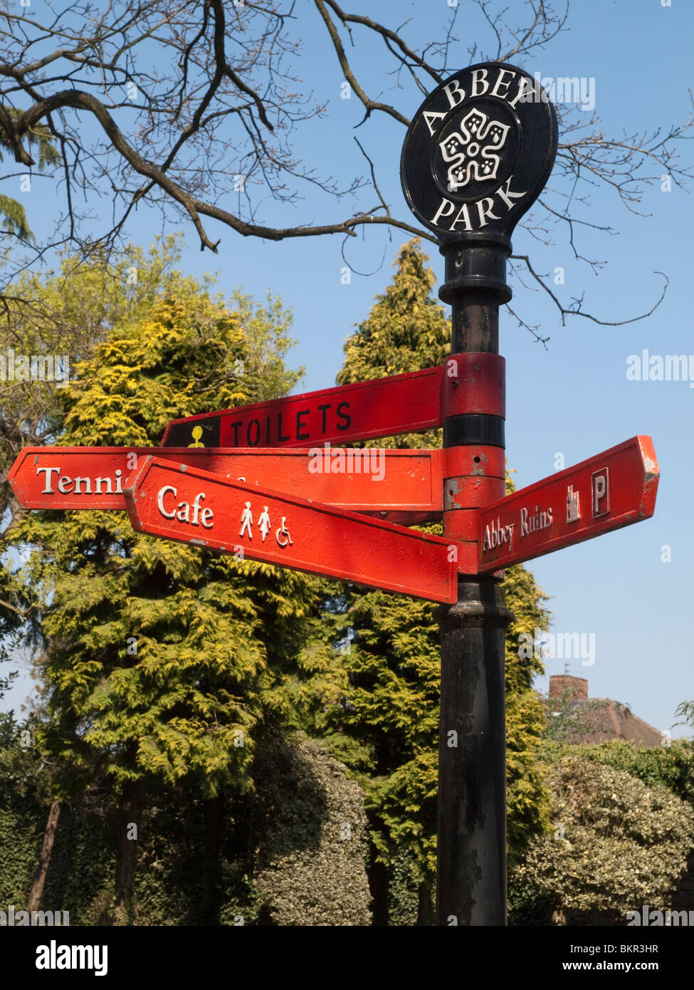 Directions in Abbey Park, Leicester England UK Stock Photo Alamy