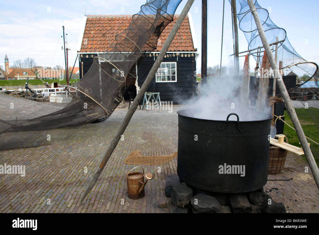 Tanning demonstration, Zuiderzee museum, Enkhuizen, Netherlands Stock