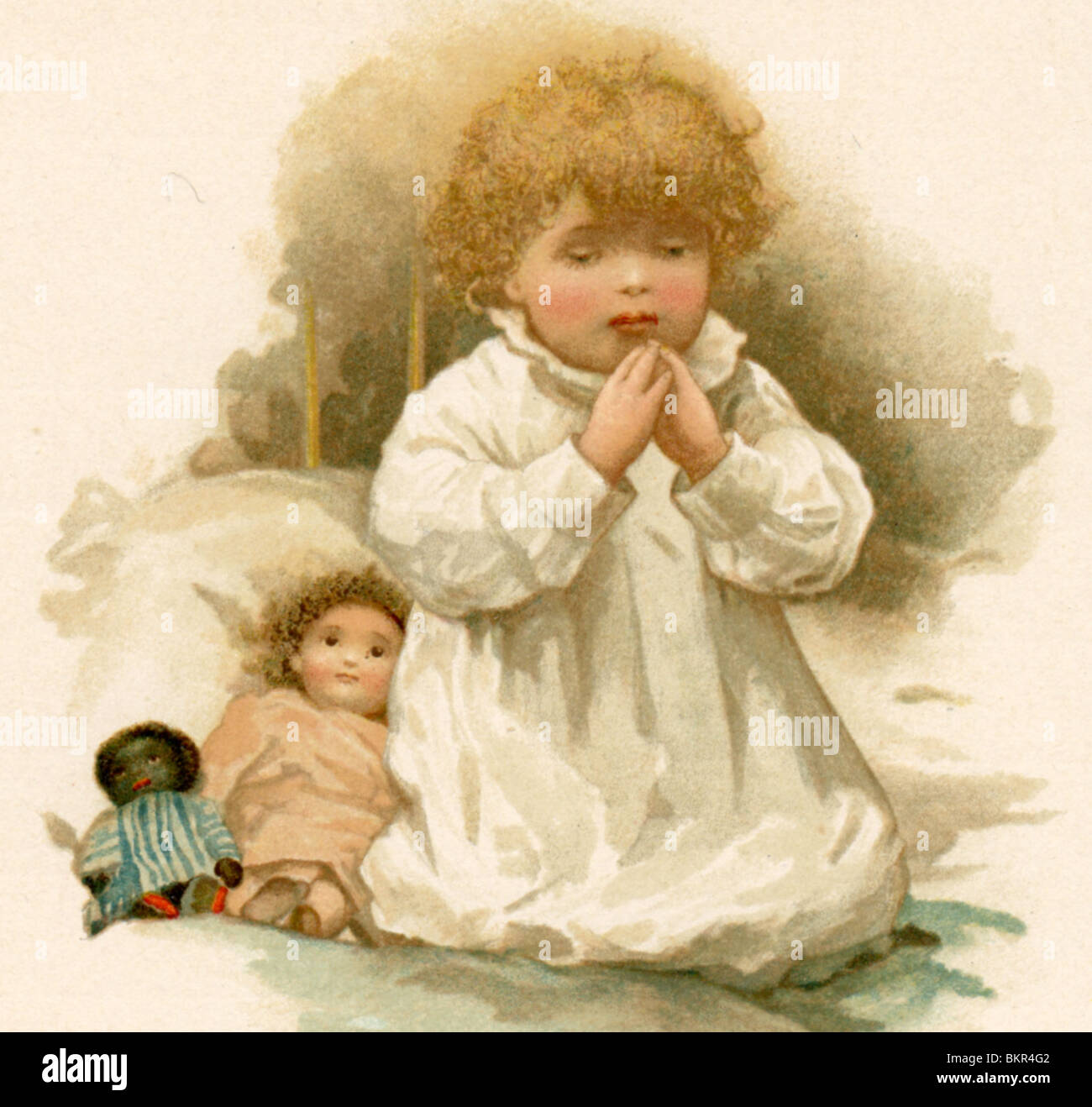 Young Child Saying a Bedtime Prayer Stock Photo - Alamy