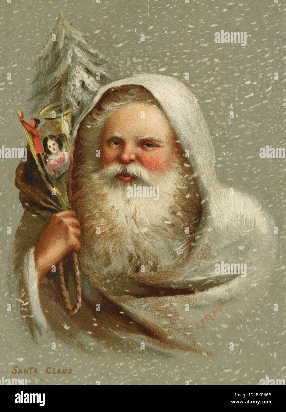 VICTORIAN CHRISTMAS CARD Stock Photo