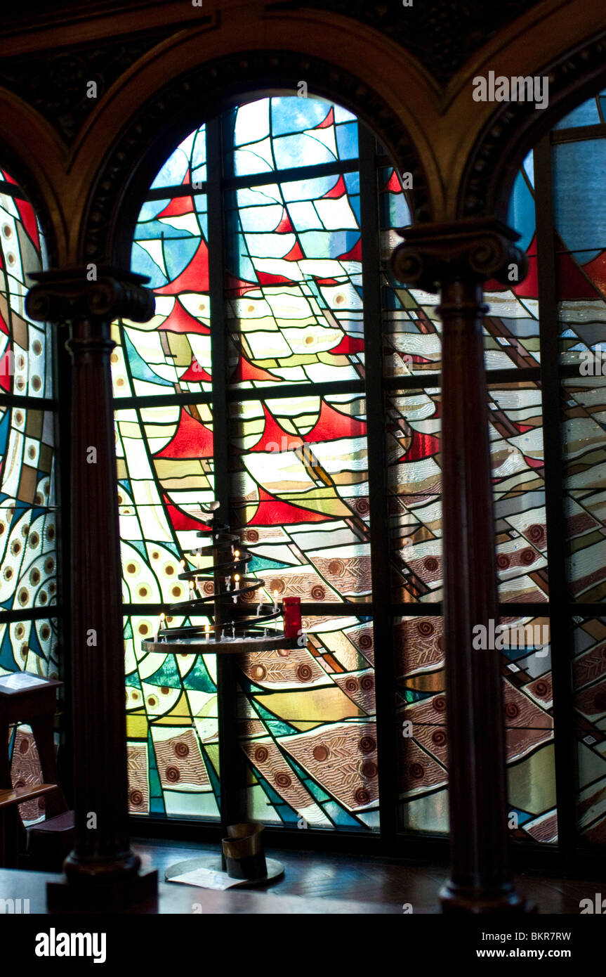 Stained glass in the Chapel of the Holy Spirit, St James Church, Sydney
