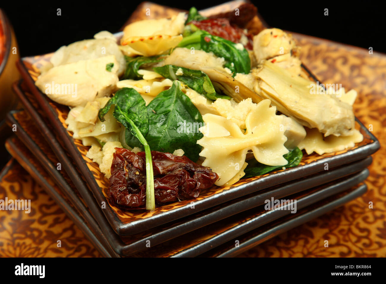 Homemeade Chicken Florentine Artichoke Bake Pasta Dish Stock Photo Alamy