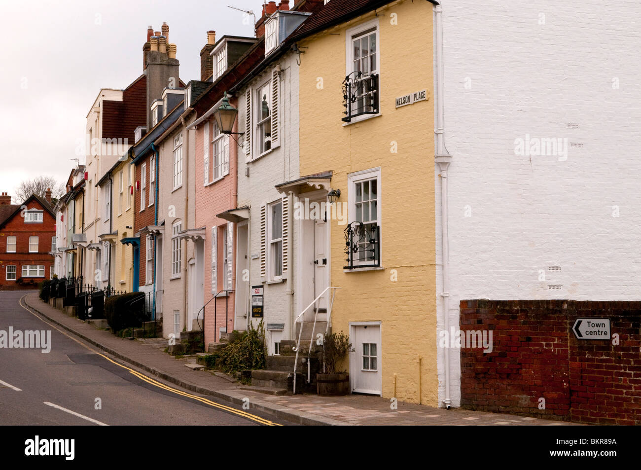 Terrace houses in Lymington Hampshire Stock Photo Alamy