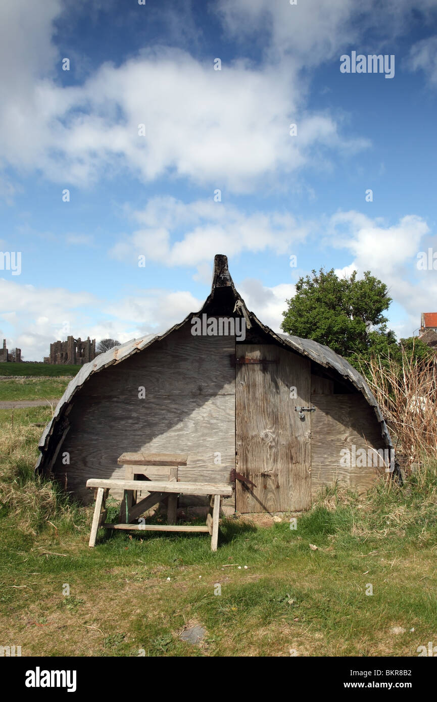 Fishermans Hut Made from Upturned Herring Boat Lindisfarne Holy Island
