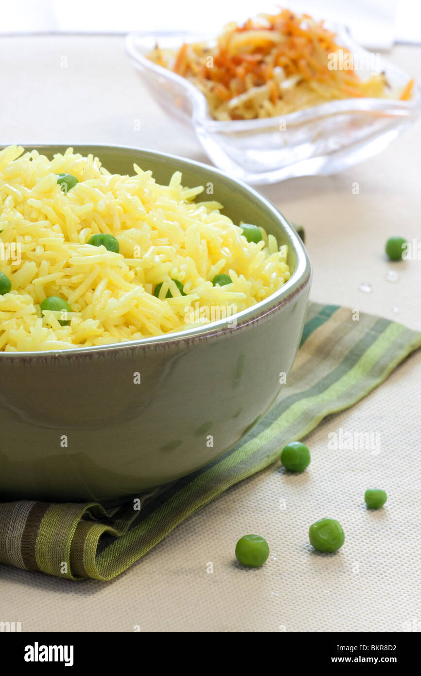 Saffron flavoured vegetable rice made Indian style. Rice is the long